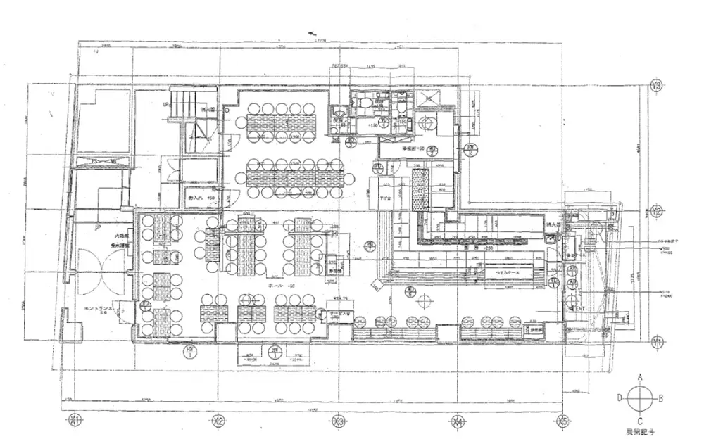 居酒屋の居抜き物件の平面図