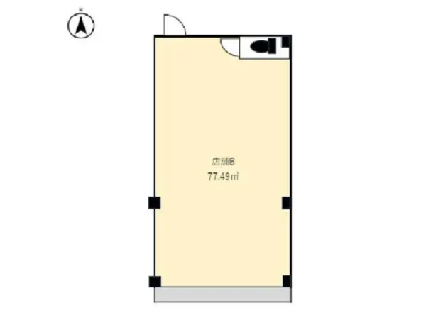貸店舗(スケルトン)の平面図