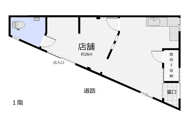 京成高砂の居抜き店舗の平面図