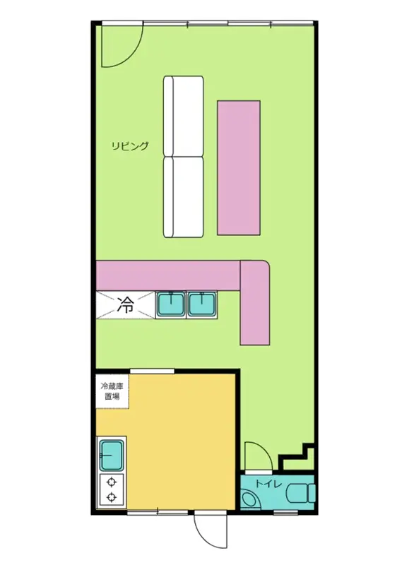 大神宮下の居抜き店舗の平面図