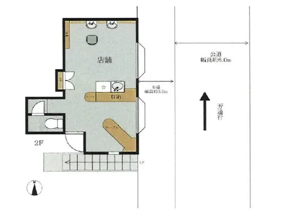 美容室・理容室の居抜き物件の平面図