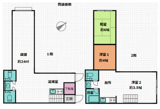 阪東橋の中華料理居抜きの平面図