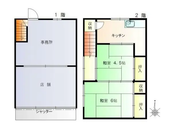 西大島のスケルトン店舗物件の平面図