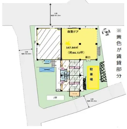 千歳烏山の事務所仕様物件の平面図