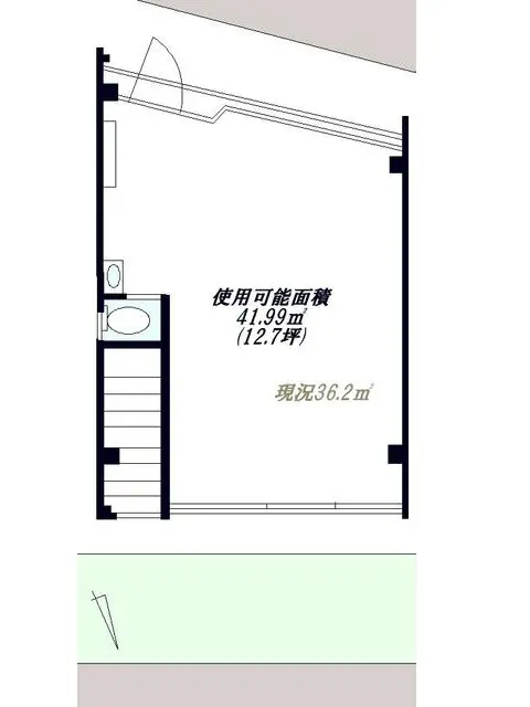 貸店舗(事務所仕様)の平面図