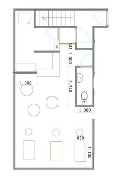 美容室・理容室の居抜き物件の平面図