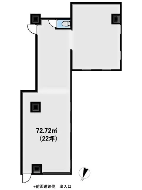 池尻大橋のスケルトン店舗物件の平面図