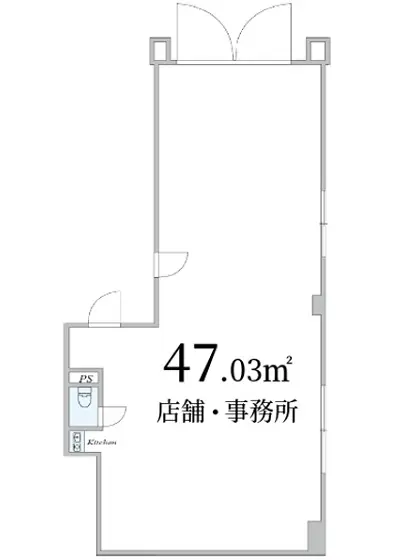 赤羽橋の事務所仕様店舗物件の平面図