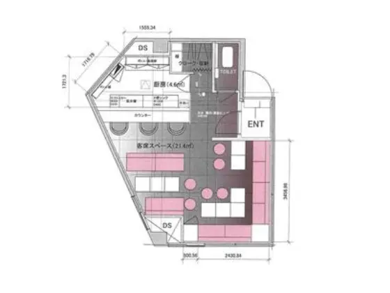 六本木のリース物件の平面図