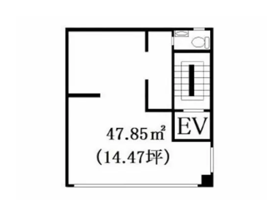 京橋の事務所仕様店舗物件の平面図
