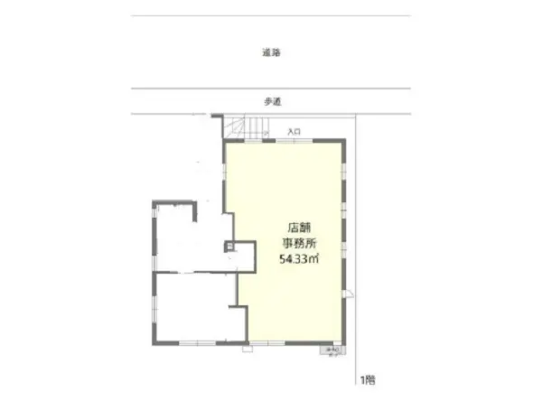 貸店舗(スケルトン)の平面図