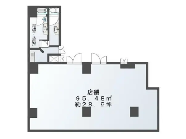 久米川のスケルトン店舗物件の平面図