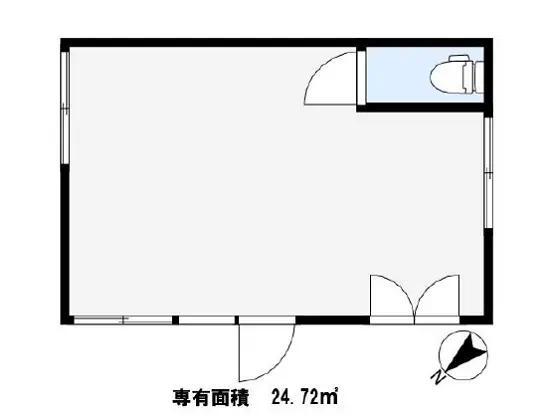 川口のスケルトン店舗物件の平面図