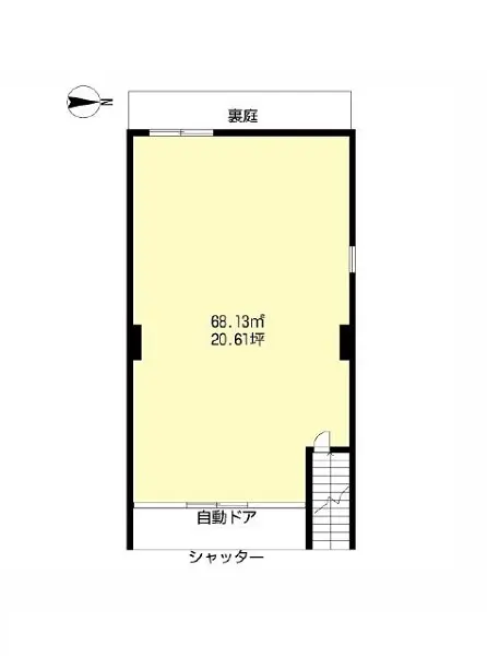 武蔵新城の事務所仕様店舗物件の平面図