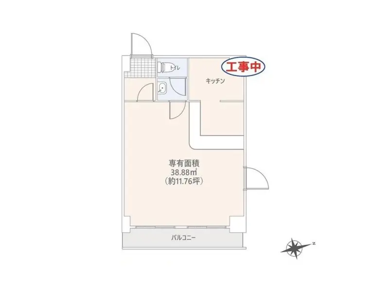 貸店舗(スケルトン)の平面図