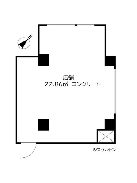 新小岩のスケルトン店舗物件の平面図