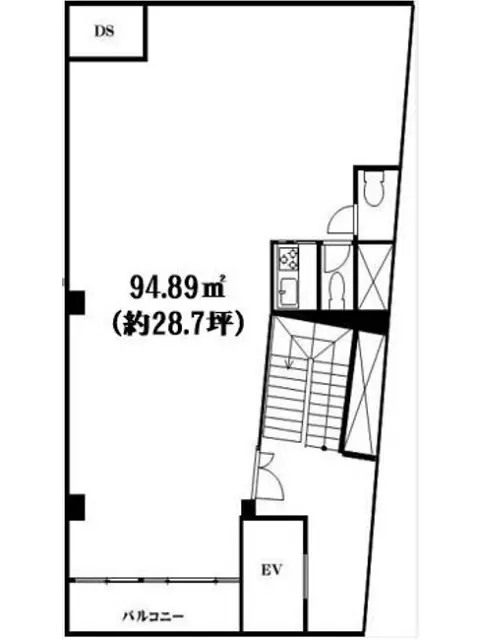 柏の事務所仕様物件の平面図