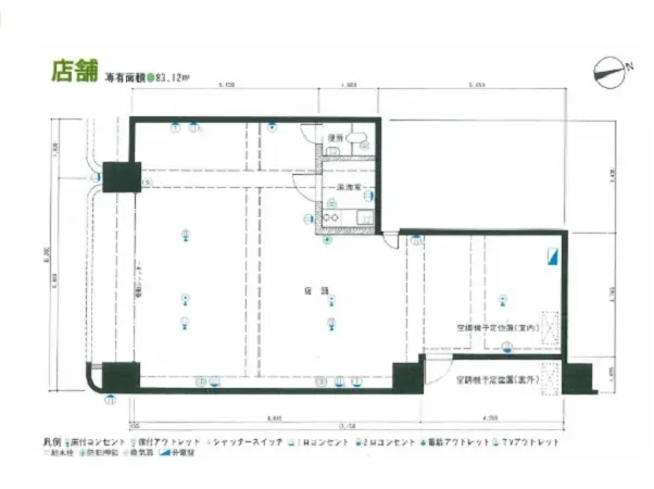 門前仲町の事務所仕様物件の平面図