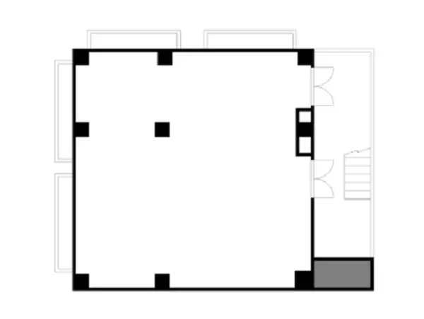 下北沢のスケルトン店舗物件の平面図
