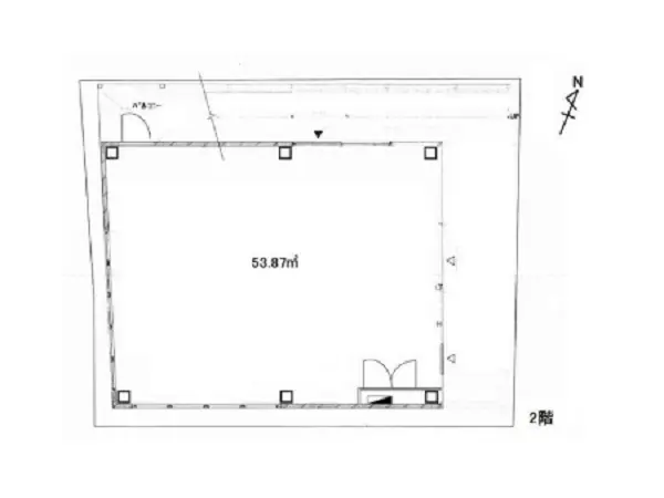 貸店舗(スケルトン)の平面図