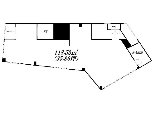 貸店舗(スケルトン)の平面図