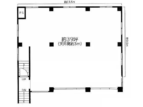 貸店舗(スケルトン)の平面図