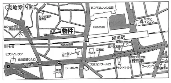 練馬のリース店舗物件の地図