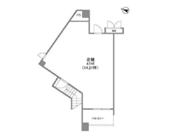 貸店舗(事務所仕様)の平面図