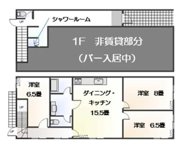 関内の居抜き店舗の平面図