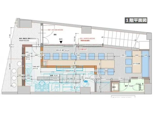 駒沢大学の居酒屋居抜きの平面図