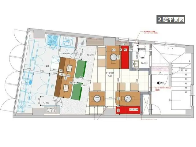 駒沢大学の居抜き店舗の平面図