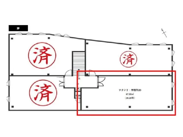 神楽坂のスケルトン物件の平面図