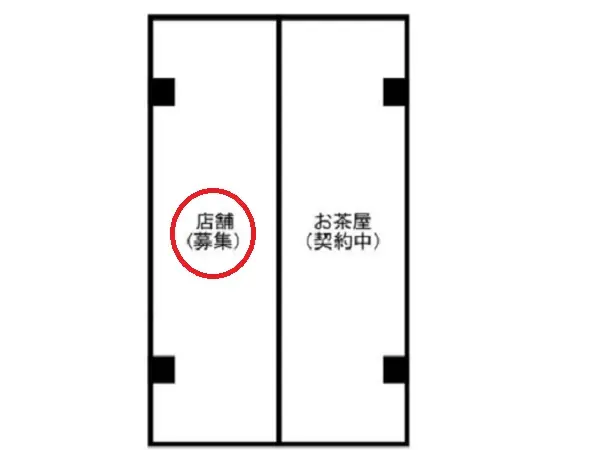 西荻窪のスケルトン店舗物件の平面図