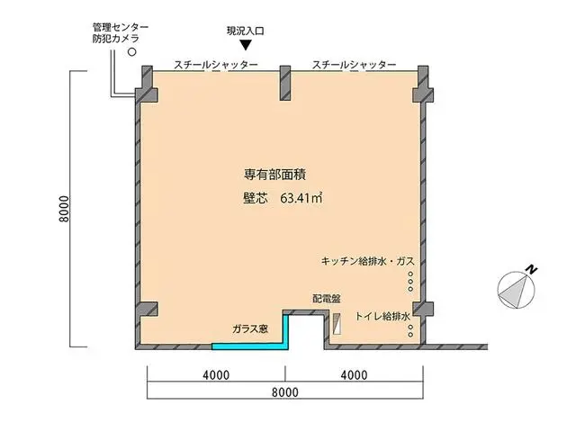 新百合ヶ丘の居抜き店舗の平面図