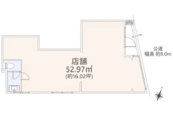 貸店舗(事務所仕様)の平面図