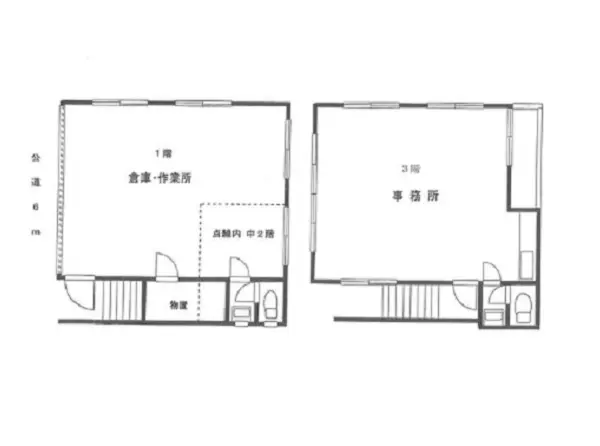 貸店舗(事務所仕様)の平面図