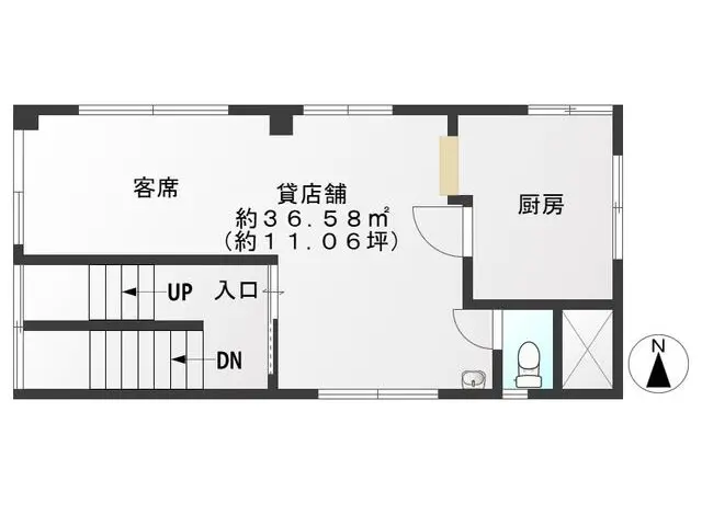 野方の居抜き店舗の平面図