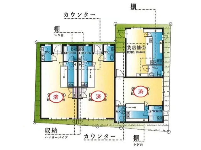 福生のBAR・ショットバー居抜きの平面図