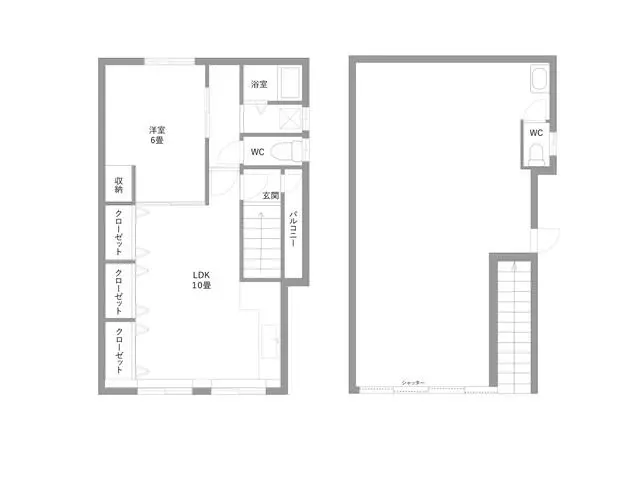 ラーメンの居抜き物件の平面図