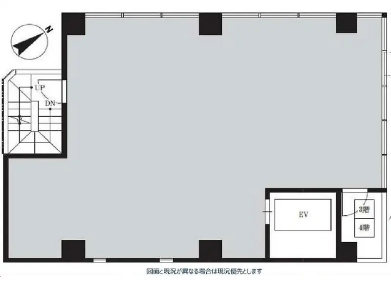 外苑前のスケルトン物件の平面図