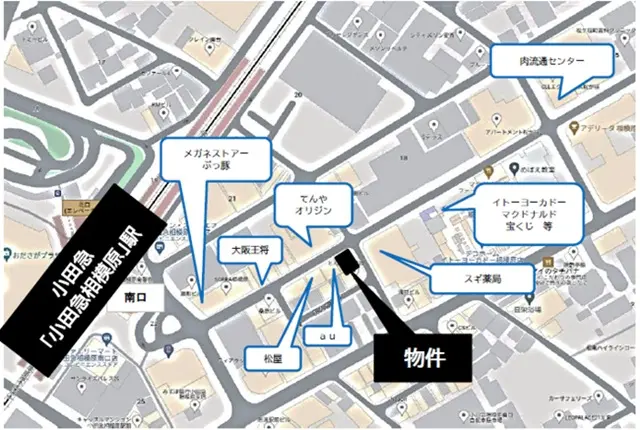 定食屋の居抜き物件の地図