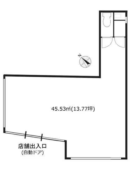 駒込の事務所仕様物件の平面図