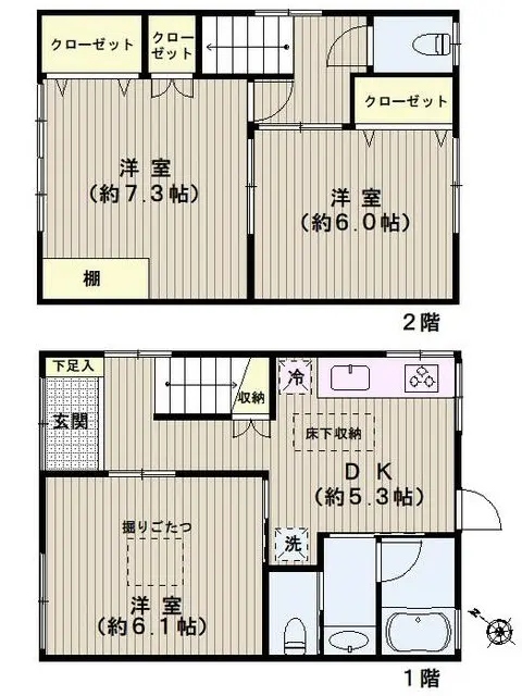 千駄木の事務所仕様店舗物件の平面図