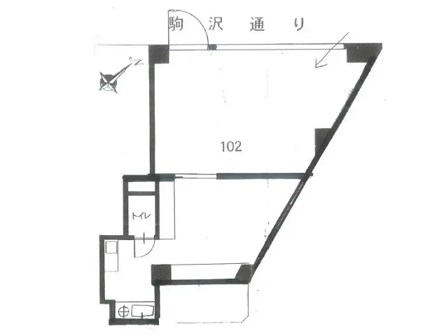 恵比寿の事務所仕様店舗物件の平面図
