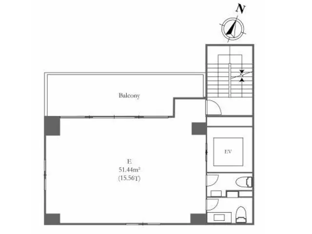 貸店舗(事務所仕様)の平面図