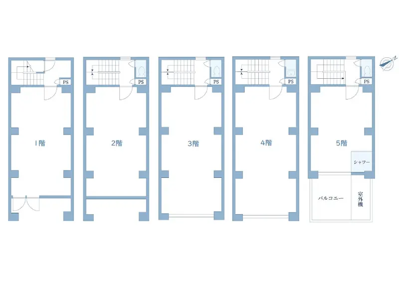 渋谷の事務所仕様物件の平面図