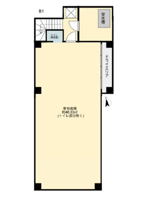 貸店舗(スケルトン)の平面図