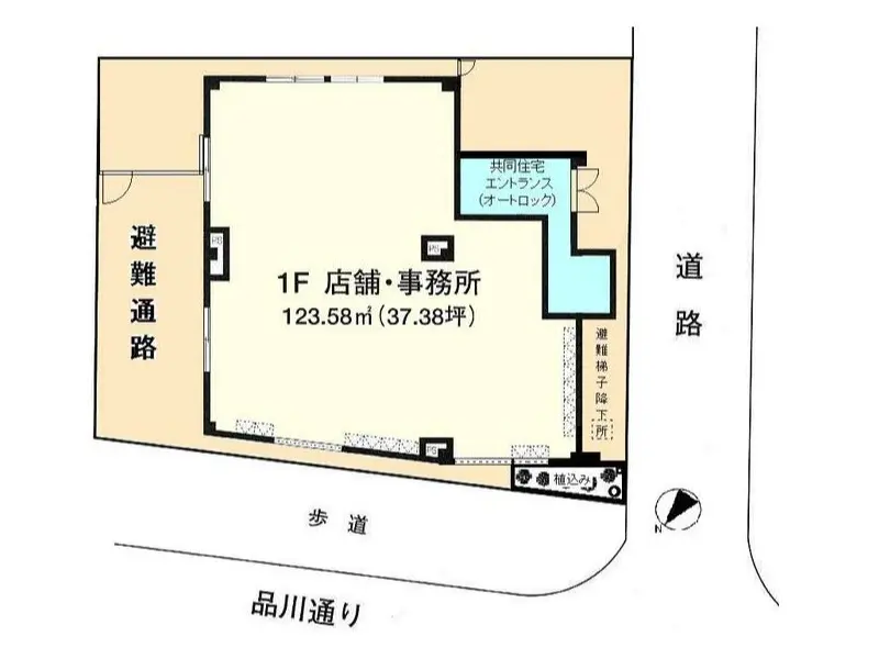 パン屋の居抜き物件の平面図