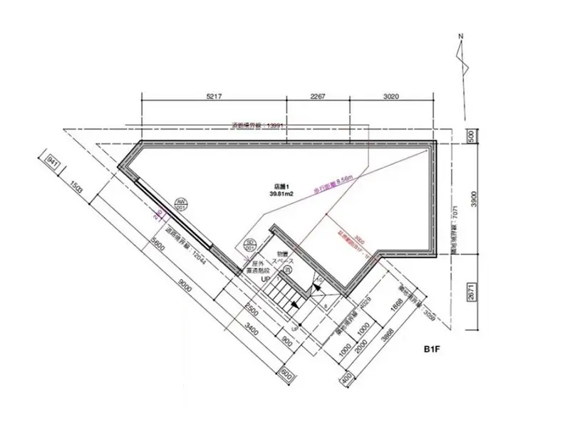 大山のスケルトン物件の平面図