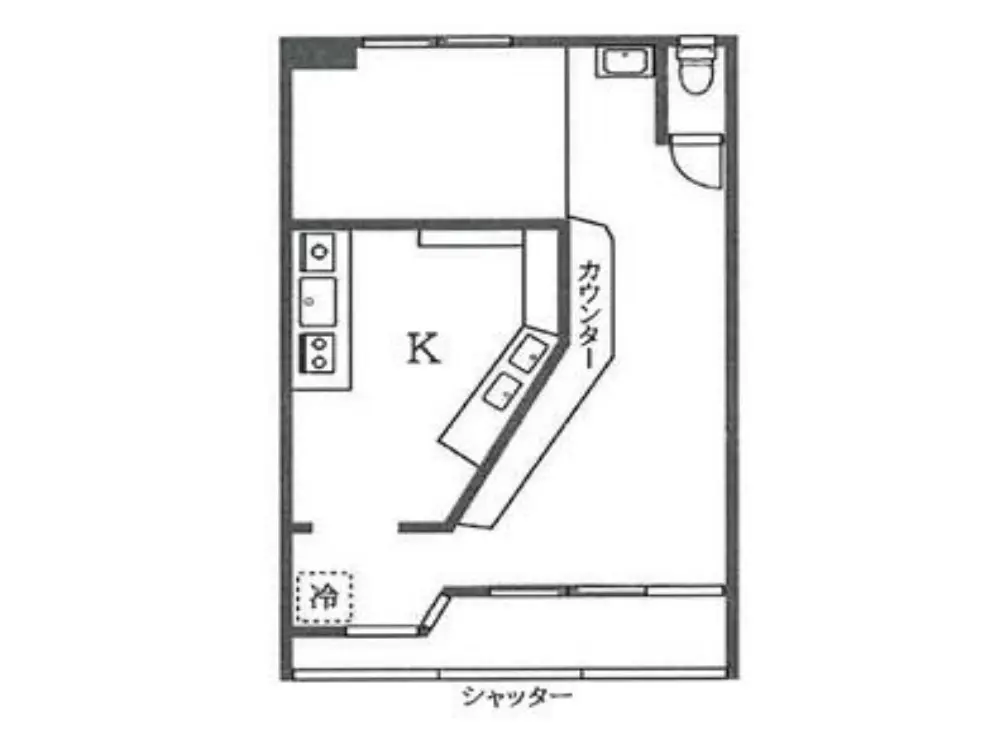 ラーメンの居抜き物件の平面図